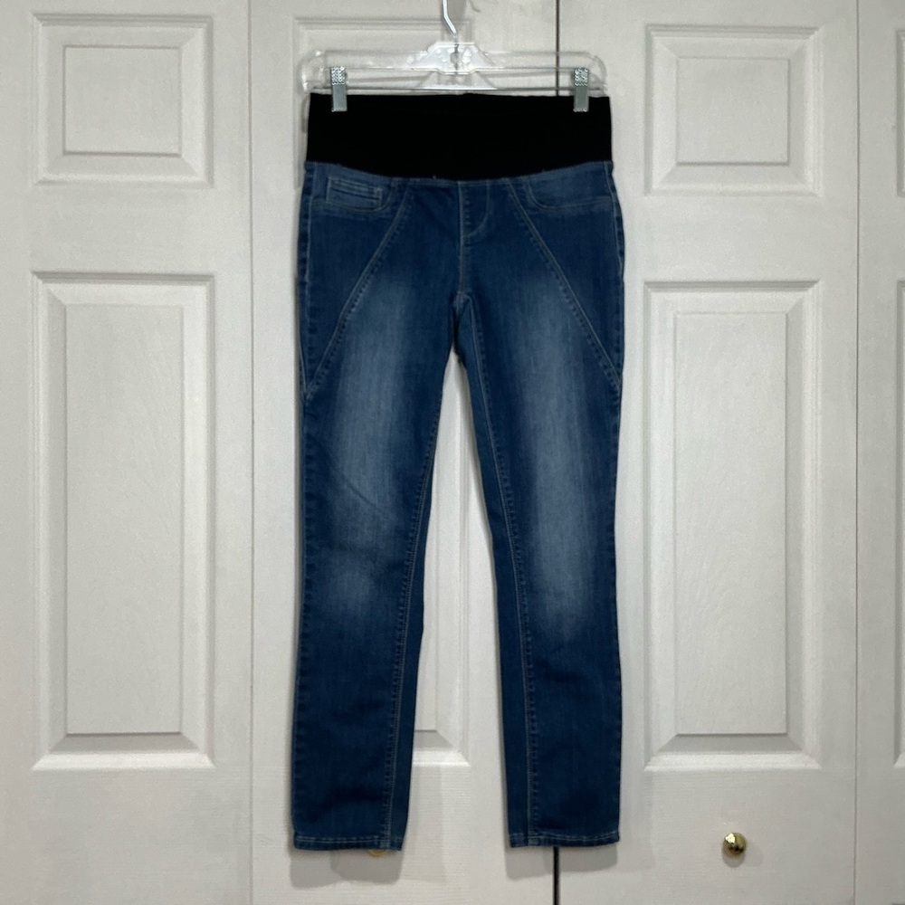 🩷 DKNY Blue Skinny Blue Denim Pull On Jeans Elastic Waistband - 4 / 27 (01306)